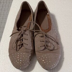 Madden Girl Brown Rhinestone Flats
